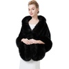 image:imageBEAUTELICATE Womens Faux Fur Shawl Wrap Stoles for Bridal Wedding DressesBlack