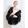 image:imageBEAUTELICATE Womens Faux Fur Shawl Wrap Stoles for Bridal Wedding DressesBlack Gray Fox