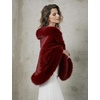 image:imageBEAUTELICATE Womens Faux Fur Shawl Wrap Stoles for Bridal Wedding DressesBurgundy