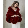 image:imageBEAUTELICATE Womens Faux Fur Shawl Wrap Stoles for Bridal Wedding DressesBurgundy