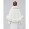 image:imageBEAUTELICATE Womens Faux Fur Shawl Wrap Stoles for Bridal Wedding DressesIvory