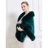 image:imageBEAUTELICATE Womens Faux Fur Shawl Wrap Stoles for Bridal Wedding DressesMoss Green