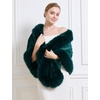 image:imageBEAUTELICATE Womens Faux Fur Shawl Wrap Stoles for Bridal Wedding DressesMoss Green