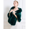 image:imageBEAUTELICATE Womens Faux Fur Shawl Wrap Stoles for Bridal Wedding DressesMoss Green