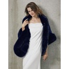 image:imageBEAUTELICATE Womens Faux Fur Shawl Wrap Stoles for Bridal Wedding DressesNavy Blue