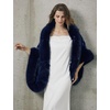 image:imageBEAUTELICATE Womens Faux Fur Shawl Wrap Stoles for Bridal Wedding DressesNavy Blue