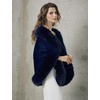 image:imageBEAUTELICATE Womens Faux Fur Shawl Wrap Stoles for Bridal Wedding DressesNavy Blue