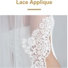 image:imageWedding Bridal Veil with Comb 1 Tier Lace Applique Edge Ivory Fingertip LengthClassic  Ivory