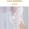 image:imageWedding Bridal Veil with Comb 1 Tier Lace Applique Edge Ivory Fingertip LengthClassic  White