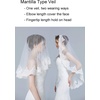 image:imageWedding Bridal Veil with Comb 1 Tier Lace Applique Edge Ivory Fingertip LengthMantilla  White