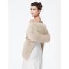 image:imageWomen Faux fur Shawl Wrap for Wedding Shrug Bridal Stole Bridesmaids Cape Winter Cover UpBeige