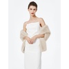 image:imageWomen Faux fur Shawl Wrap for Wedding Shrug Bridal Stole Bridesmaids Cape Winter Cover UpBeige