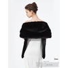 image:imageWomen Faux fur Shawl Wrap for Wedding Shrug Bridal Stole Bridesmaids Cape Winter Cover UpBlack