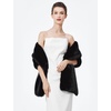 image:imageWomen Faux fur Shawl Wrap for Wedding Shrug Bridal Stole Bridesmaids Cape Winter Cover UpBlack