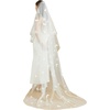 image:imageBEAUTELICATE Blusher Veil Cathedral Wedding Veil 2 Tiers Pearl Veil Butterfly with CombOffwhite