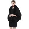 image:imageBEAUTELICATE Faux Fur Shawl Wrap Bridesmaids Stole Lambs Wool Bridal Cape Shrug Wedding with Fur TrimBlack