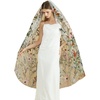 image:imageBEAUTELICATE Floral Wedding Veil Waltz Length Bridal Veil with Metal Comb Aquatic Plants Embroidered OffWhiteOffwhite