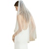 image:imageBEAUTELICATE Pearl Wedding Veil 1 Tier Bridal Veil with Metal CombIvory