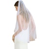 image:imageBEAUTELICATE Pearl Wedding Veil 1 Tier Bridal Veil with Metal CombWhite