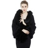 image:imageBEAUTELICATE Women Faux Fur Shawl Bridal Cape Wedding Faux Lambs Wool ShrugBlack