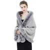 image:imageBEAUTELICATE Women Faux Fur Shawl Bridal Cape Wedding Faux Lambs Wool ShrugGray