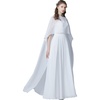 image:imageBEAUTELICATE Women High Low Cape Chiffon Shawl Capelets Bridal Bridesmaid Cover Up PonchoIvory