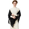 image:imageBEAUTELICATE Women Wool Blend Shawl Fringe Shawl Tassel Knitted Blanket ShawlsBlack