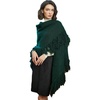 image:imageBEAUTELICATE Women Wool Blend Shawl Fringe Shawl Tassel Knitted Blanket ShawlsEmerald Green