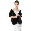 image:imageBEAUTELICATE Womens Faux Fur Shawl Stoles Wrap Faux Fur Scarf for Bridal Wedding PartyBlack