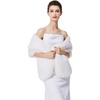 image:imageBEAUTELICATE Womens Faux Fur Shawl Stoles Wrap Faux Fur Scarf for Bridal Wedding PartyOffwhite