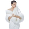image:imageBEAUTELICATE Womens Faux Fur Shawl Warm Stole Wrap Shrug For Winter Wedding Dress Evening Party Plus SizeWhite