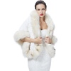 image:imageBEAUTELICATE Womens Faux Fur Shawl Warm Stole Wrap Shrug For Winter Wedding Dress Evening Party Plus SizeWhitebeigefur