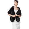 image:imageBEAUTELICATE Womens Faux Fur Shawl Winter Wedding Stoles Wrap for Bridal Evening PartyBlack