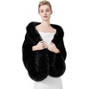 image:imageBEAUTELICATE Womens Faux Fur Shawl Wrap Stoles for Bridal Wedding DressesBlack