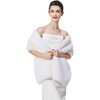 image:imageWomen Faux fur Shawl Wrap for Wedding Shrug Bridal Stole Bridesmaids Cape Winter Cover UpOffwhite