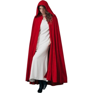 image:imageBEAUTELICATE Renaissance Hooded Cloak Cosplay Medieval Hobbit Halloween Suede Wizard CapeRed