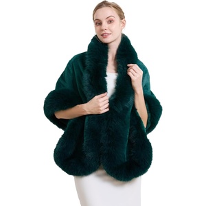 image:imageBEAUTELICATE Womens Faux Fur Shawl Wrap Stoles for Bridal Wedding DressesMoss Green