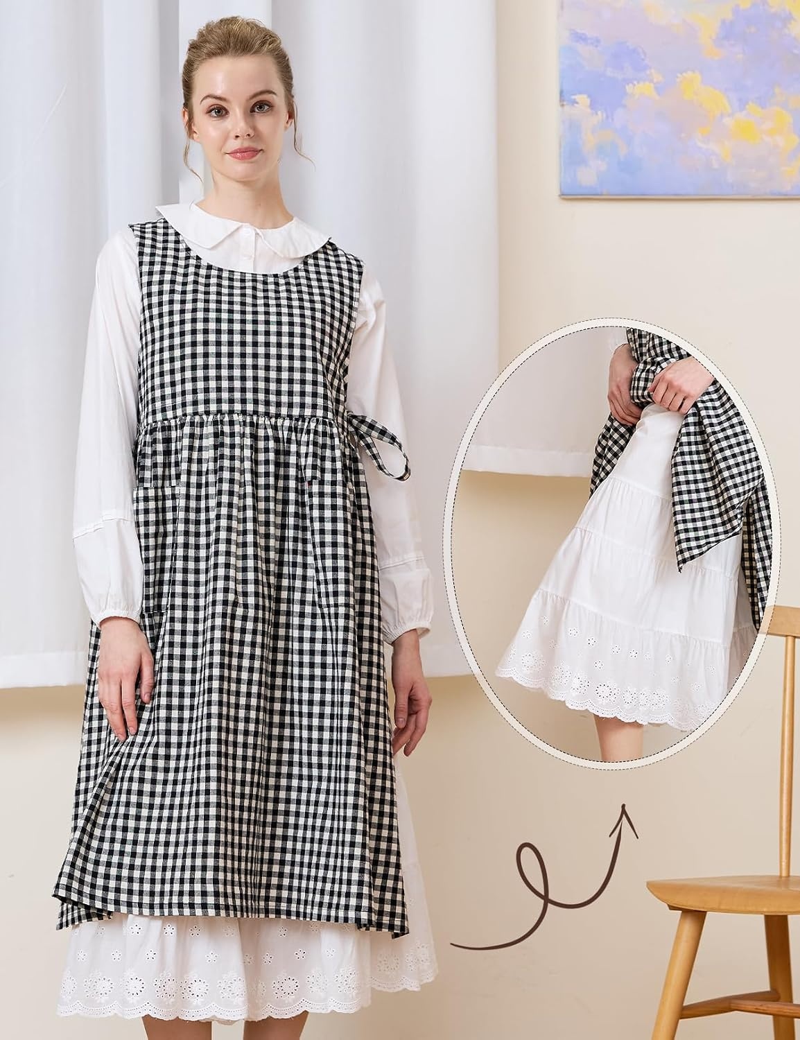 image:imageBEAUTELICATE Bloomers for Women 100 Cotton Wide Leg Half Slip Lace Trim Vintage Pettipants UnderdressIvory