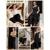 image:imageBEAUTELICATE Bloomers for Women 100 Cotton Wide Leg Half Slip Lace Trim Vintage Pettipants UnderdressBlack