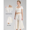 image:imageBEAUTELICATE Bloomers for Women 100 Cotton Wide Leg Half Slip Lace Trim Vintage Pettipants UnderdressCream