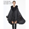 image:imageBEAUTELICATE Faux Fur Cardigan Cloak Winter Wrap Women Sleeveless Coat Cape with Fur Trim ShawlGrey