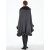image:imageBEAUTELICATE Faux Fur Cardigan Cloak Winter Wrap Women Sleeveless Coat Cape with Fur Trim ShawlGrey