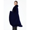 image:imageBEAUTELICATE Faux Fur Cardigan Cloak Winter Wrap Women Sleeveless Coat Cape with Fur Trim ShawlNavy Blue