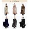 image:imageBEAUTELICATE Faux Fur Cardigan Cloak Winter Wrap Women Sleeveless Coat Cape with Fur Trim ShawlNavy Blue