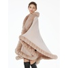 image:imageBEAUTELICATE Faux Fur Cardigan Cloak Winter Wrap Women Sleeveless Coat Cape with Fur Trim ShawlPink