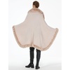 image:imageBEAUTELICATE Faux Fur Cardigan Cloak Winter Wrap Women Sleeveless Coat Cape with Fur Trim ShawlPink