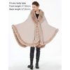 image:imageBEAUTELICATE Faux Fur Cardigan Cloak Winter Wrap Women Sleeveless Coat Cape with Fur Trim ShawlPink