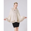 image:imageBEAUTELICATE Faux Fur Wrap Shawl Stole Women Wedding Bridal Evening Shawl Ladies Stole Winter Evening PartyBeige