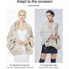 image:imageBEAUTELICATE Faux Fur Wrap Shawl Stole Women Wedding Bridal Evening Shawl Ladies Stole Winter Evening PartyBeige