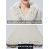 image:imageBEAUTELICATE Faux Fur Wrap Shawl Stole Women Wedding Bridal Evening Shawl Ladies Stole Winter Evening PartyBeige